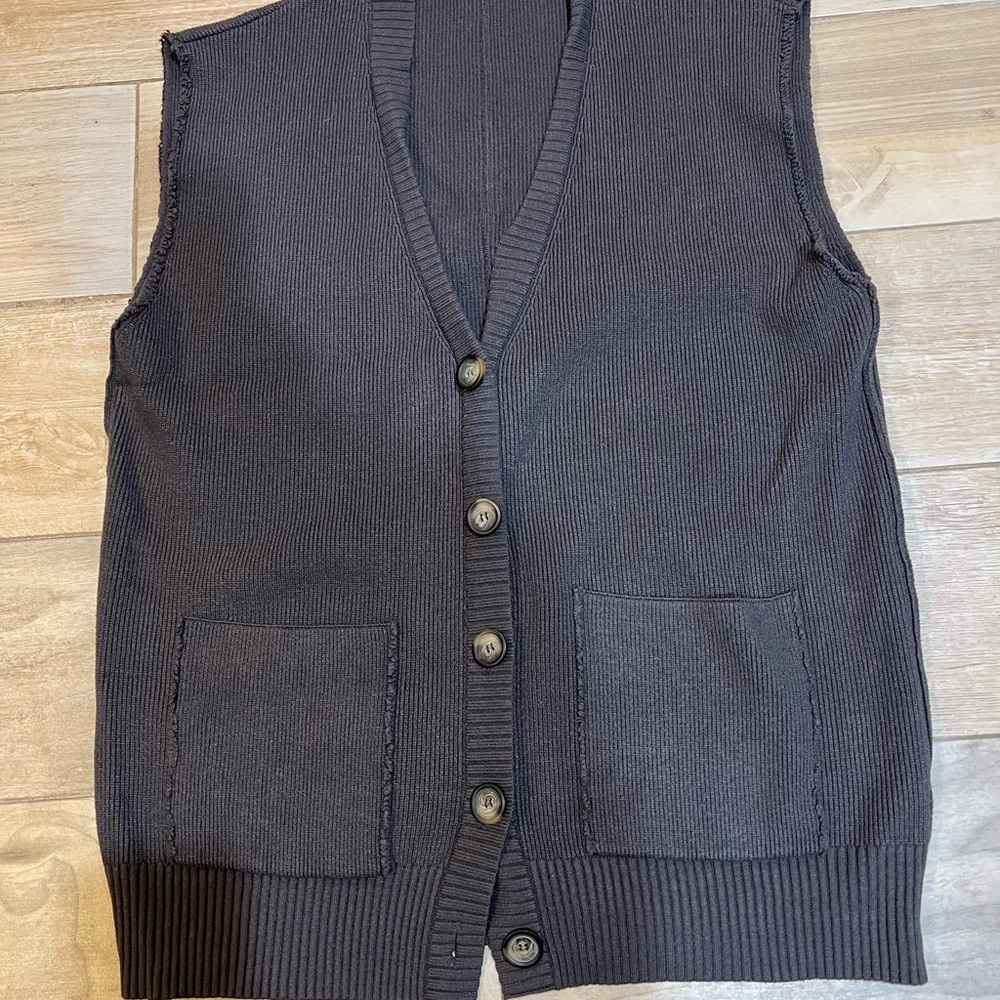 Free People Black Knitted Cardigan Sweater